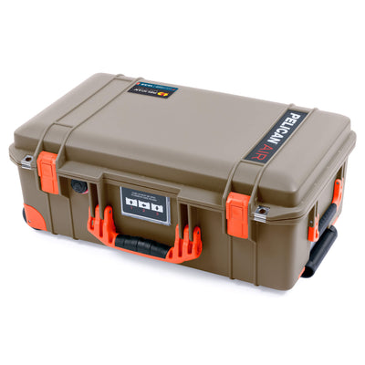 Pelican 1535 Air Case, Dark Desert Dirt with Orange Handles, Latches & Trolley