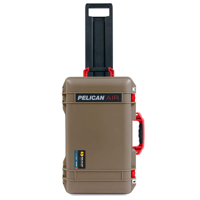 Pelican 1535 Air Case, Dark Desert Dirt with Red Handles & Latches ColorCase