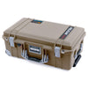 Pelican 1535 Air Case, Dark Desert Dirt with Silver Handles, Latches & Trolley ColorCase