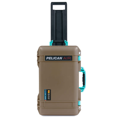 Pelican 1535 Air Case, Dark Desert Dirt with Teal Handles & Latches ColorCase