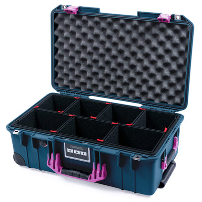 Pelican 1535 Air Case, Deep Pacific with Magenta Handles & Latches TrekPak Divider System with Mesh Lid Organizer ColorCase 015350-0120-550-401