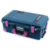 Pelican 1535 Air Case, Deep Pacific with Magenta Handles, Latches & Trolley ColorCase