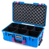 Pelican 1535 Air Case, Electric Blue with Magenta Handles & Latches TrekPak Divider System with Convoluted Lid Foam ColorCase 015350-0020-120-401