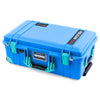 Pelican 1535 Air Case, Electric Blue with Teal Handles, Latches & Trolley