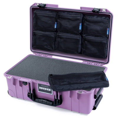 Pelican 1535 Air Case, Lilac with Black Handles & Latches Pick & Pluck Foam with 7-Piece Removable Mesh Pouches ColorCase 015350-0701-540-111