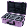 Pelican 1535 Air Case, Lilac with Black Handles & Latches Gray Padded Microfiber Dividers with Mesh Lid Organizer ColorCase 015350-0170-540-111