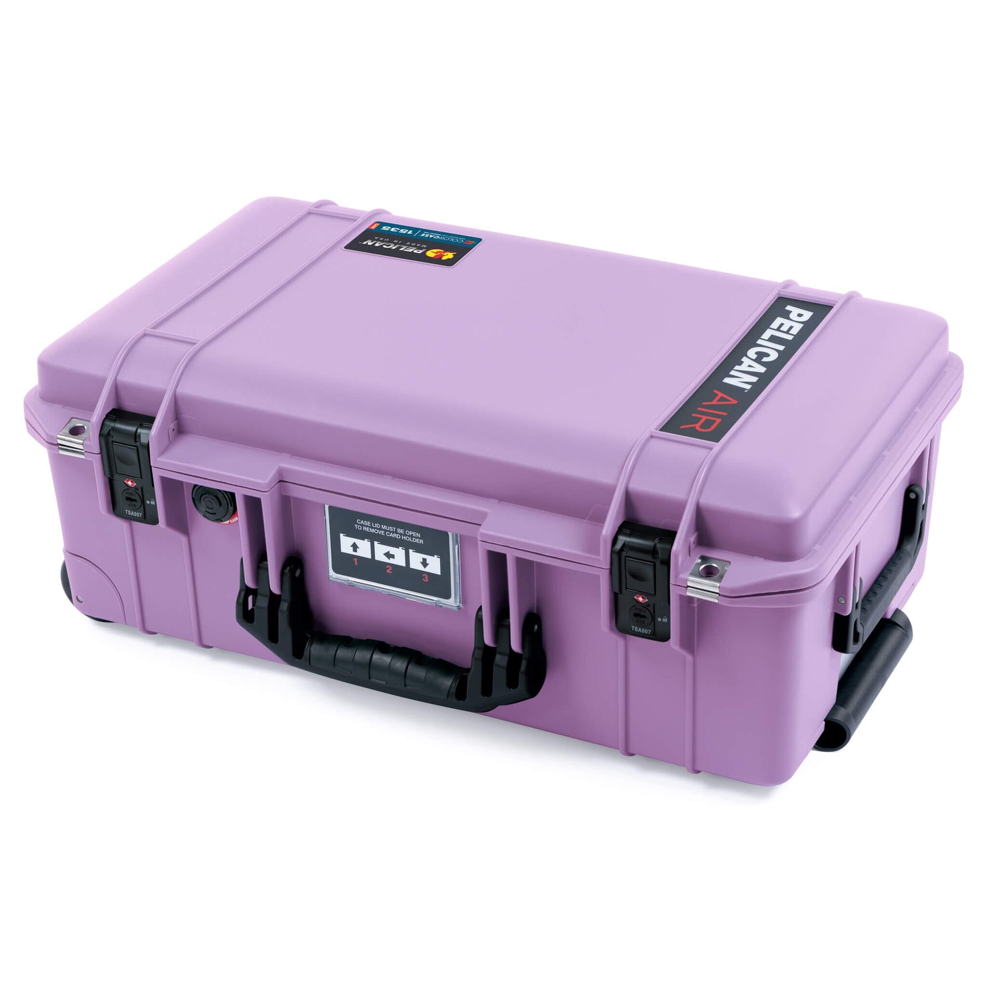 Pelican 1535 Air Case, Lilac with Black Handles & TSA Locking Latches ColorCase 