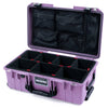 Pelican 1535 Air Case, Lilac with Black Handles & TSA Locking Latches TrekPak Divider System with Mesh Lid Organizer ColorCase 015350-0120-540-L10