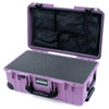 Pelican 1535 Air Case, Lilac with Black Handles, Latches & Trolley Pick & Pluck Foam with Mesh Lid Organizer ColorCase 015350-0101-540-111-110