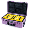 Pelican 1535 Air Case, Lilac with Black Handles & Latches Yellow Padded Microfiber Dividers with Mesh Lid Organizer ColorCase 015350-0110-540-111