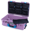 Pelican 1535 Air Case, Lilac with Blue Handles & Latches 7-Piece Removable Mesh Pouches Only ColorCase 015350-0700-540-121