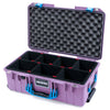 Pelican 1535 Air Case, Lilac with Blue Handles & Latches TrekPak Divider System with Convoluted Lid Foam ColorCase 015350-0020-540-121