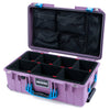 Pelican 1535 Air Case, Lilac with Blue Handles & Latches TrekPak Divider System with Mesh Lid Organizer ColorCase 015350-0120-540-121