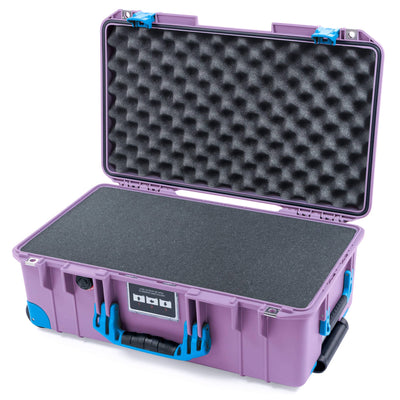 Pelican 1535 Air Case, Lilac with Blue Handles, Latches & Trolley Pick & Pluck Foam with Convoluted Lid Foam ColorCase 015350-0001-540-121-120