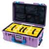 Pelican 1535 Air Case, Lilac with Blue Handles & Latches Yellow Padded Microfiber Dividers with Mesh Lid Organizer ColorCase 015350-0110-540-121