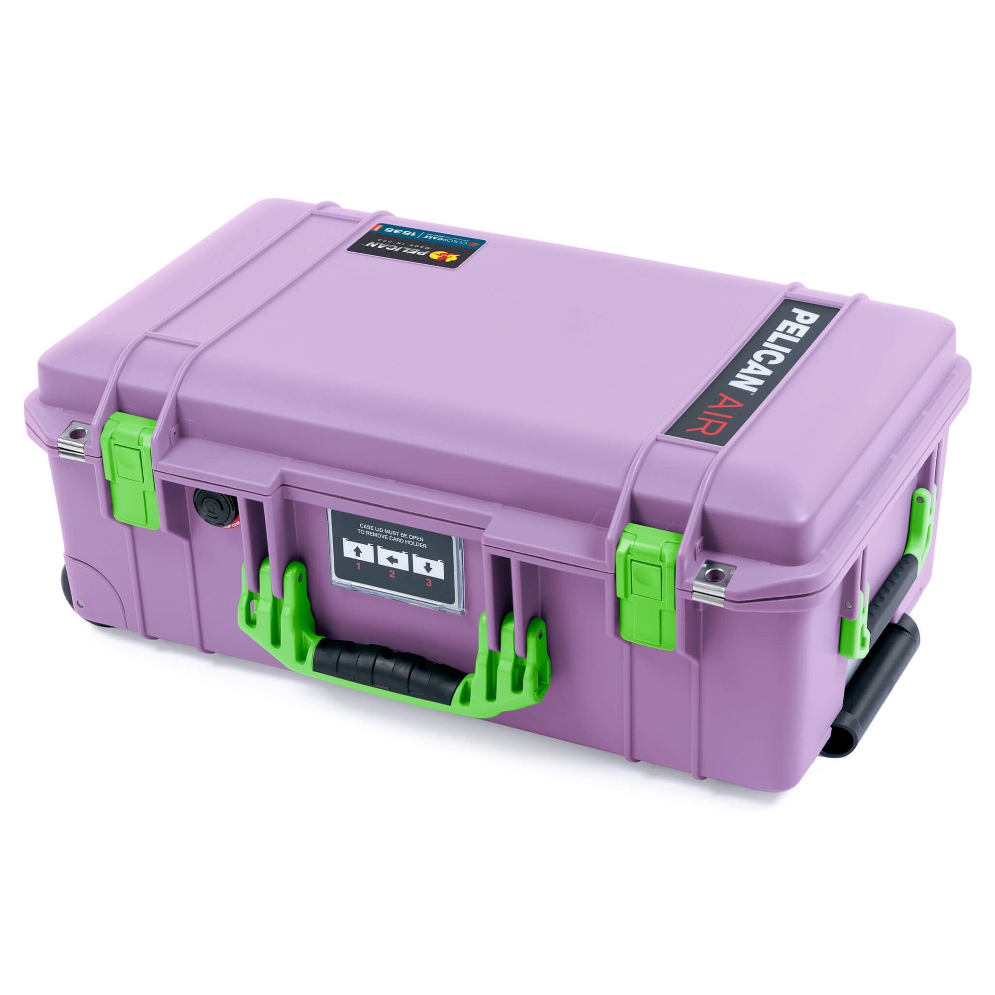 Pelican 1535 Air Case, Lilac with Lime Green Handles & Latches ColorCase 