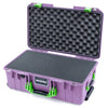 Pelican 1535 Air Case, Lilac with Lime Green Handles & Latches Pick & Pluck Foam with Convoluted Lid Foam ColorCase 015350-0001-540-301