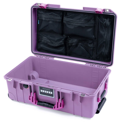 Pelican 1535 Air Case, Lilac with Magenta Handles & Latches Mesh Lid Organizer Only ColorCase 015350-0100-540-401