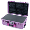 Pelican 1535 Air Case, Lilac with Magenta Handles & Latches Pick & Pluck Foam with Mesh Lid Organizer ColorCase 015350-0101-540-401