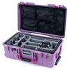 Pelican 1535 Air Case, Lilac with Magenta Handles & Latches Gray Padded Microfiber Dividers with Mesh Lid Organizer ColorCase 015350-0170-540-401