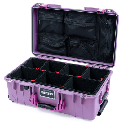 Pelican 1535 Air Case, Lilac with Magenta Handles & Latches TrekPak Divider System with Mesh Lid Organizer ColorCase 015350-0120-540-401