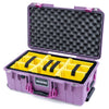 Pelican 1535 Air Case, Lilac with Magenta Handles & Latches Yellow Padded Microfiber Dividers with Convoluted Lid Foam ColorCase 015350-0010-540-401