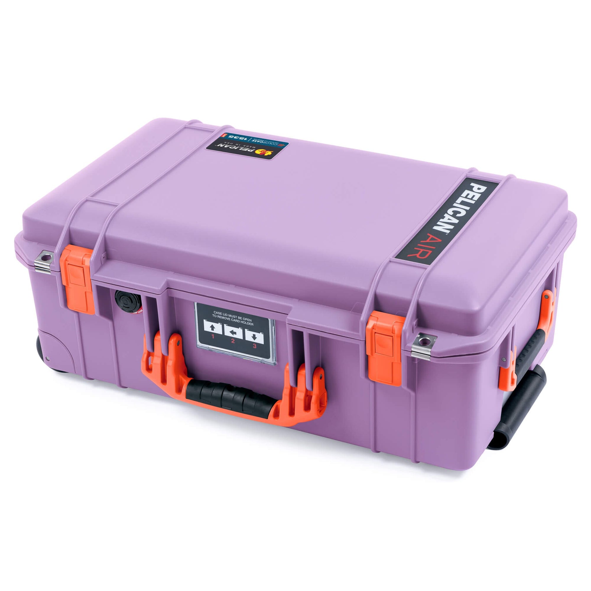 Pelican 1535 Air Case, Lilac with Orange Handles & Latches ColorCase 