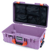 Pelican 1535 Air Case, Lilac with Orange Handles & Latches Mesh Lid Organizer Only ColorCase 015350-0100-540-151