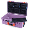 Pelican 1535 Air Case, Lilac with Orange Handles & Latches 7-Piece Removable Mesh Pouches Only ColorCase 015350-0700-540-151