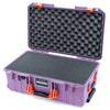 Pelican 1535 Air Case, Lilac with Orange Handles & Latches Pick & Pluck Foam with Convoluted Lid Foam ColorCase 015350-0001-540-151