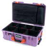 Pelican 1535 Air Case, Lilac with Orange Handles & Latches TrekPak Divider System with Computer Pouch ColorCase 015350-0220-540-151