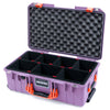 Pelican 1535 Air Case, Lilac with Orange Handles & Latches TrekPak Divider System with Convoluted Lid Foam ColorCase 015350-0020-540-151