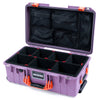 Pelican 1535 Air Case, Lilac with Orange Handles & Latches TrekPak Divider System with Mesh Lid Organizer ColorCase 015350-0120-540-151