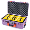 Pelican 1535 Air Case, Lilac with Orange Handles & Latches Yellow Padded Microfiber Dividers with Convoluted Lid Foam ColorCase 015350-0010-540-151