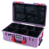 Pelican 1535 Air Case, Lilac with Red Handles & Latches TrekPak Divider System with Mesh Lid Organizer ColorCase 015350-0120-540-321