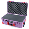 Pelican 1535 Air Case, Lilac with Red Handles, Latches & Trolley Pick & Pluck Foam with Convoluted Lid Foam ColorCase 015350-0001-540-321-320