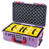 Pelican 1535 Air Case, Lilac with Red Handles & Latches Yellow Padded Microfiber Dividers with Convoluted Lid Foam ColorCase 015350-0010-540-321