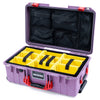 Pelican 1535 Air Case, Lilac with Red Handles & Latches Yellow Padded Microfiber Dividers with Mesh Lid Organizer ColorCase 015350-0110-540-321