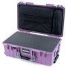 Pelican 1535 Air Case, Lilac with Silver Handles & Latches Pick & Pluck Foam with Computer Pouch ColorCase 015350-0201-540-181