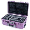 Pelican 1535 Air Case, Lilac with Silver Handles & Latches Gray Padded Microfiber Dividers with Mesh Lid Organizer ColorCase 015350-0170-540-181