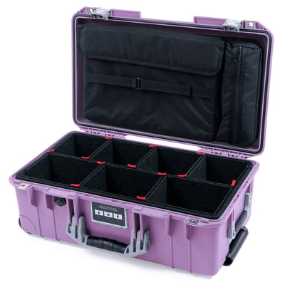 Pelican 1535 Air Case, Lilac with Silver Handles & Latches TrekPak Divider System with Computer Pouch ColorCase 015350-0220-540-181