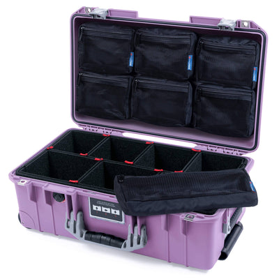 Pelican 1535 Air Case, Lilac with Silver Handles & Latches TrekPak Divider System with 7-Piece Removable Mesh Pouches ColorCase 015350-0720-540-181