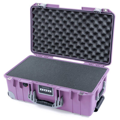 Pelican 1535 Air Case, Lilac with Silver Handles, Latches & Trolley Pick & Pluck Foam with Convoluted Lid Foam ColorCase 015350-0001-540-181-180