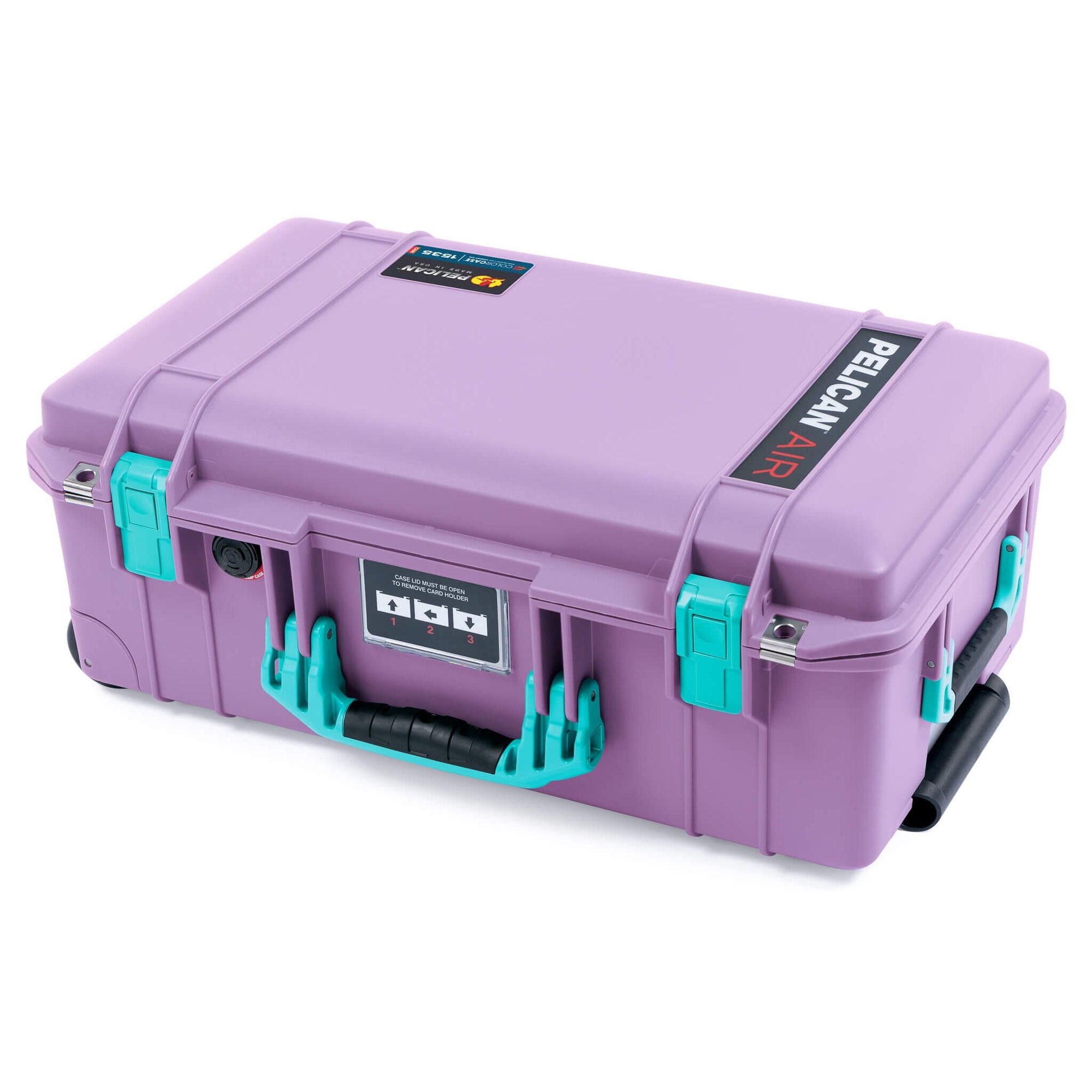 Pelican 1535 Air Case, Lilac with Teal Handles & Latches ColorCase 