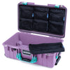 Pelican 1535 Air Case, Lilac with Teal Handles & Latches 7-Piece Removable Mesh Pouches Only ColorCase 015350-0700-540-591