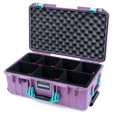 Pelican 1535 Air Case, Lilac with Teal Handles & Latches TrekPak Divider System with Convoluted Lid Foam ColorCase 015350-0020-540-591