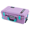 Pelican 1535 Air Case, Lilac with Teal Handles, Latches & Trolley ColorCase