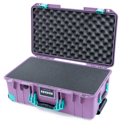 Pelican 1535 Air Case, Lilac with Teal Handles, Latches & Trolley Pick & Pluck Foam with Convoluted Lid Foam ColorCase 015350-0001-540-591-590