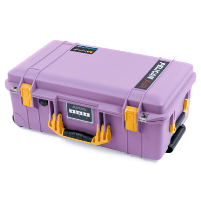 Pelican 1535 Air Case, Lilac with Yellow Handles & Latches ColorCase