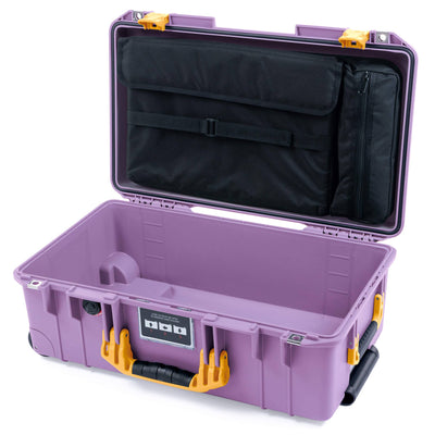 Pelican 1535 Air Case, Lilac with Yellow Handles & Latches Laptop Computer Lid Pouch Only ColorCase 015350-0200-540-241